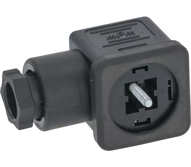 Conector eléctrico grande para bobina de electroválvula