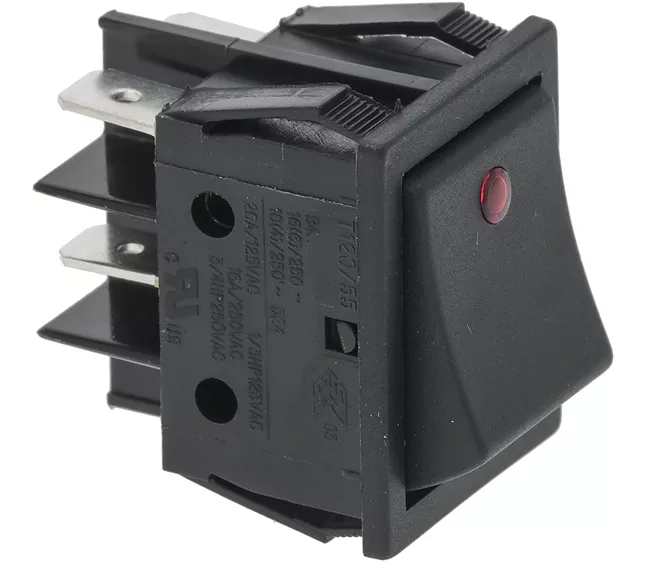 Interruptor bipolar negro 16 A 250 V